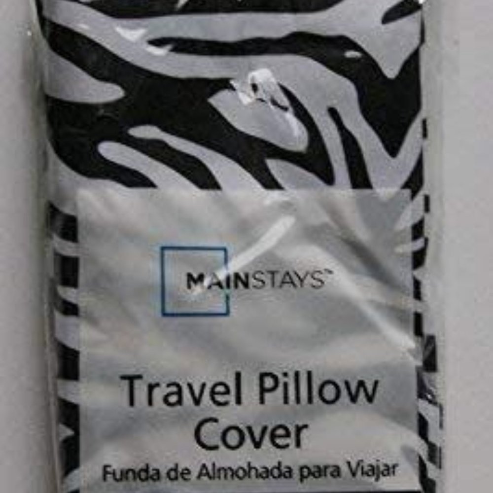 Travel Pillow Cover – Black and White Zebra Case - Picture 2 of 7